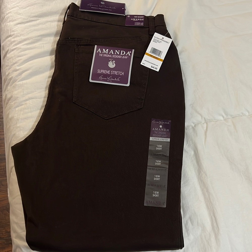 AMANDA The Original Designer Jean. Supreme Stretch Gloria Vanderbilt 16 W Short